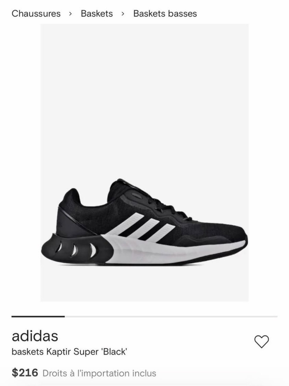 adidas Kaptir Super Sneakers - Black/White